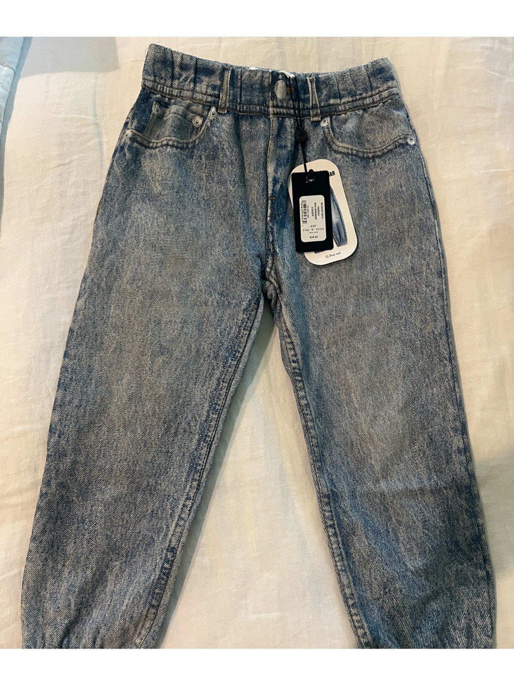 NWT Rag & Bone Mini Miramar Kids Unisex Sweatpant Jogger in Nassau Size 4/5